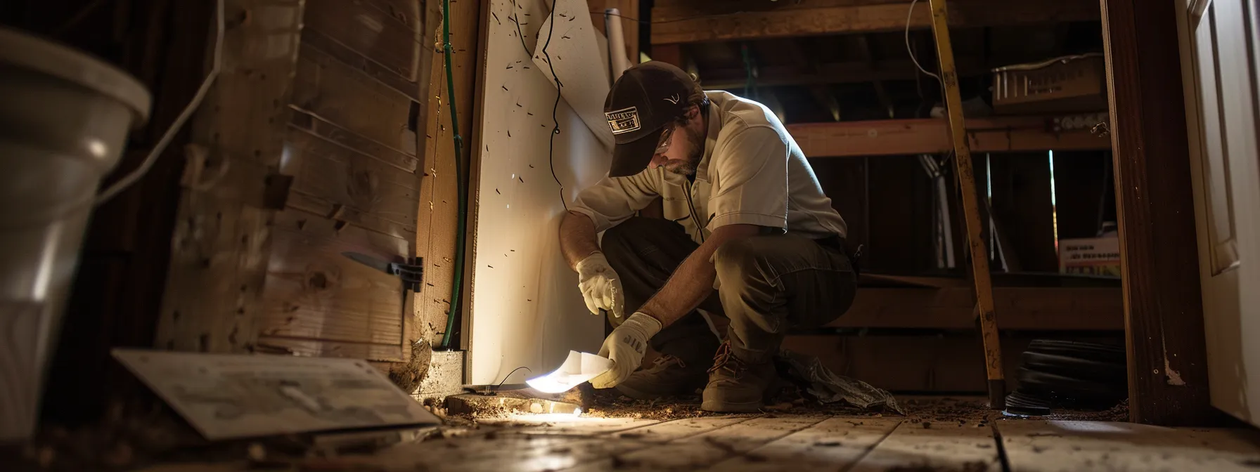 a skilled technician carefully examines a property, identifying termite nests and crafting a customized treatment plan.